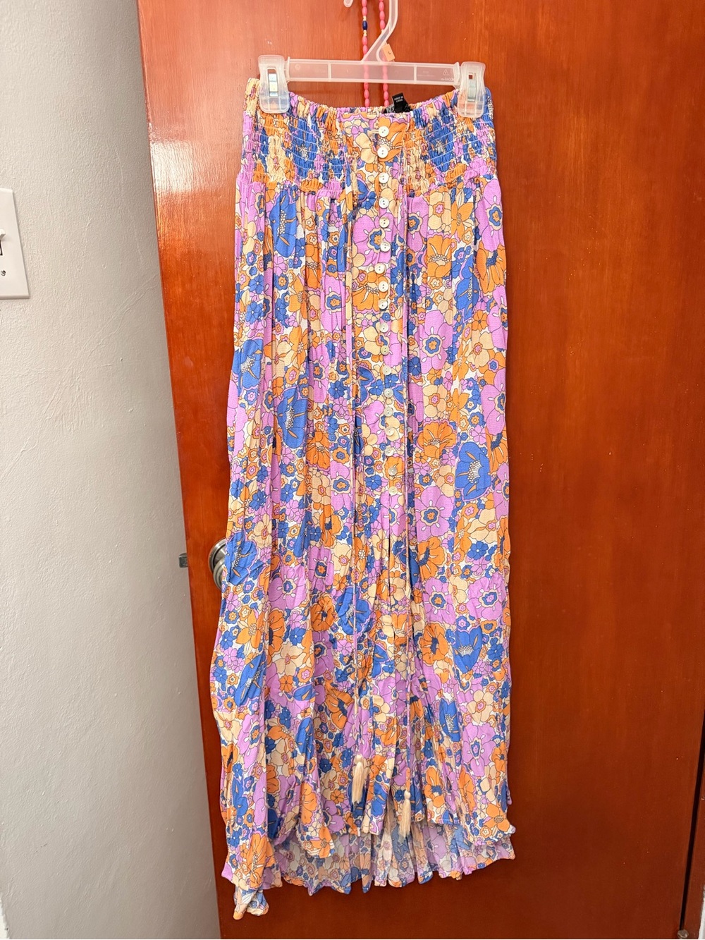 Rachel Zoe Purple Orange Blue Floral Skirt